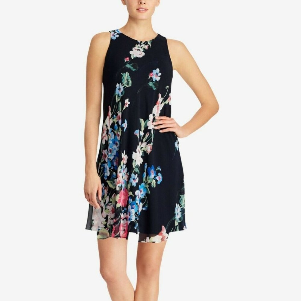 NWT RALPH LAUREN Printed Sleeveless Shift Dress 6